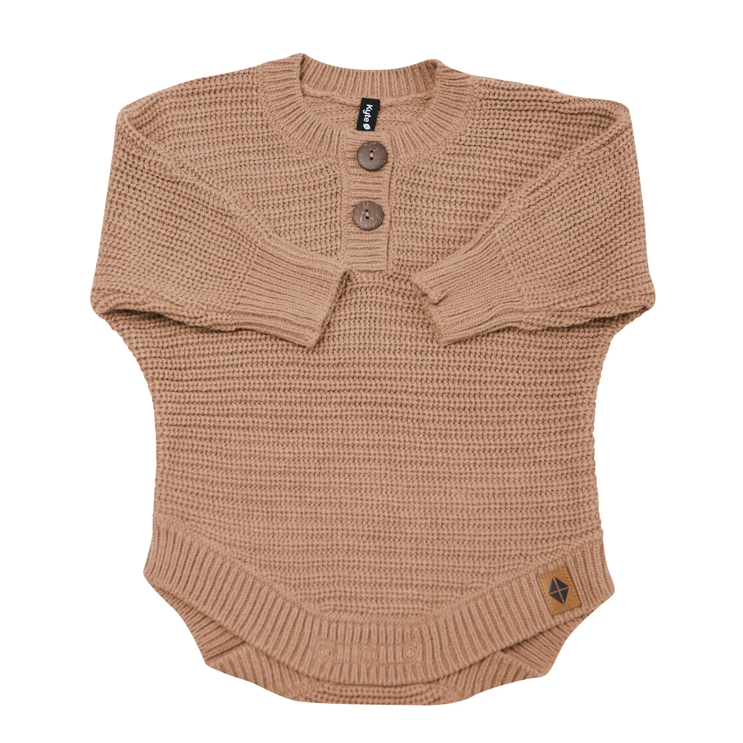 Kyte Baby Chunky Knit Romper in Latte New