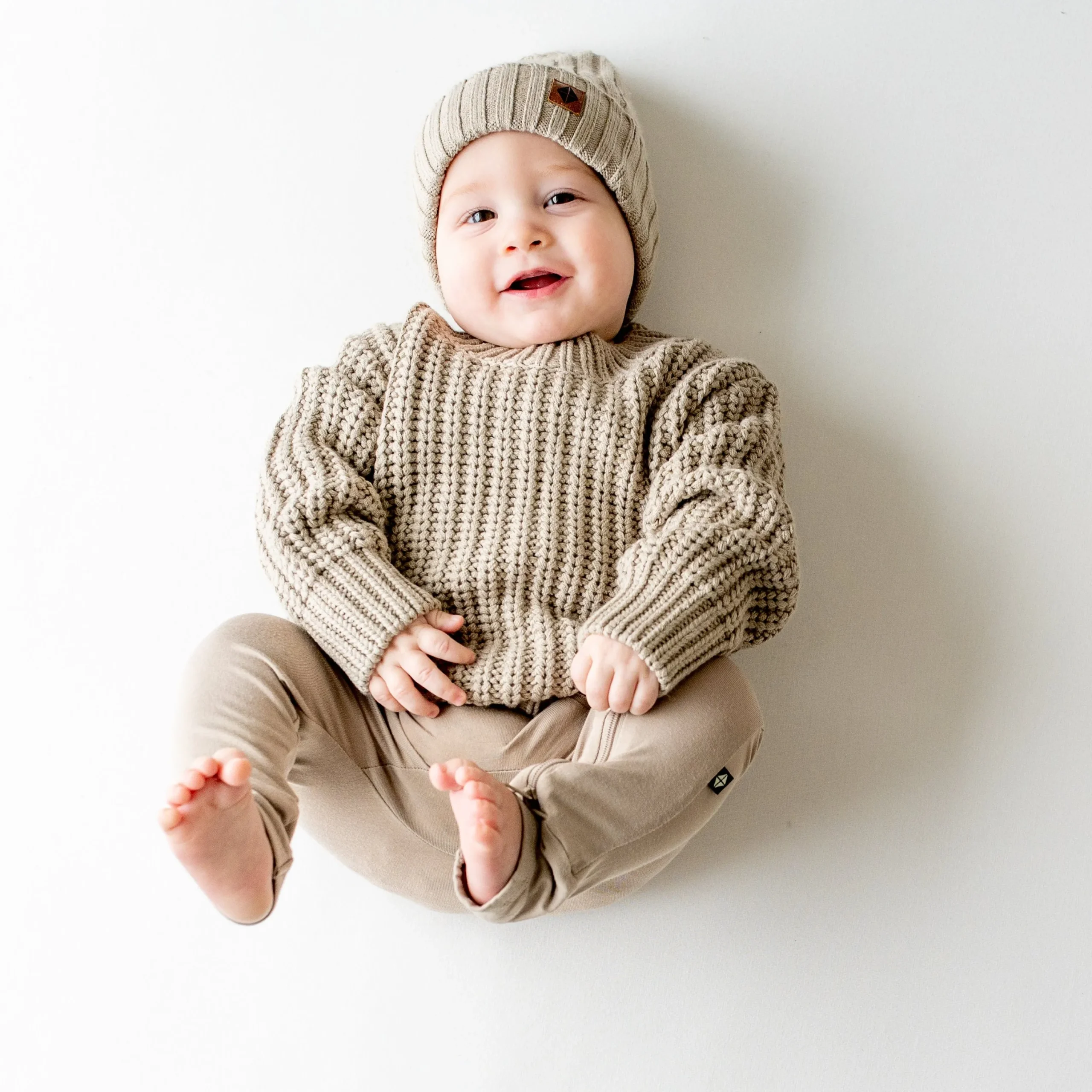 Kyte Baby Chunky Knit Sweater in Almond Sale