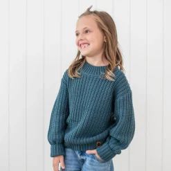 Kyte Baby Chunky Knit Sweater in Atlantic Discount