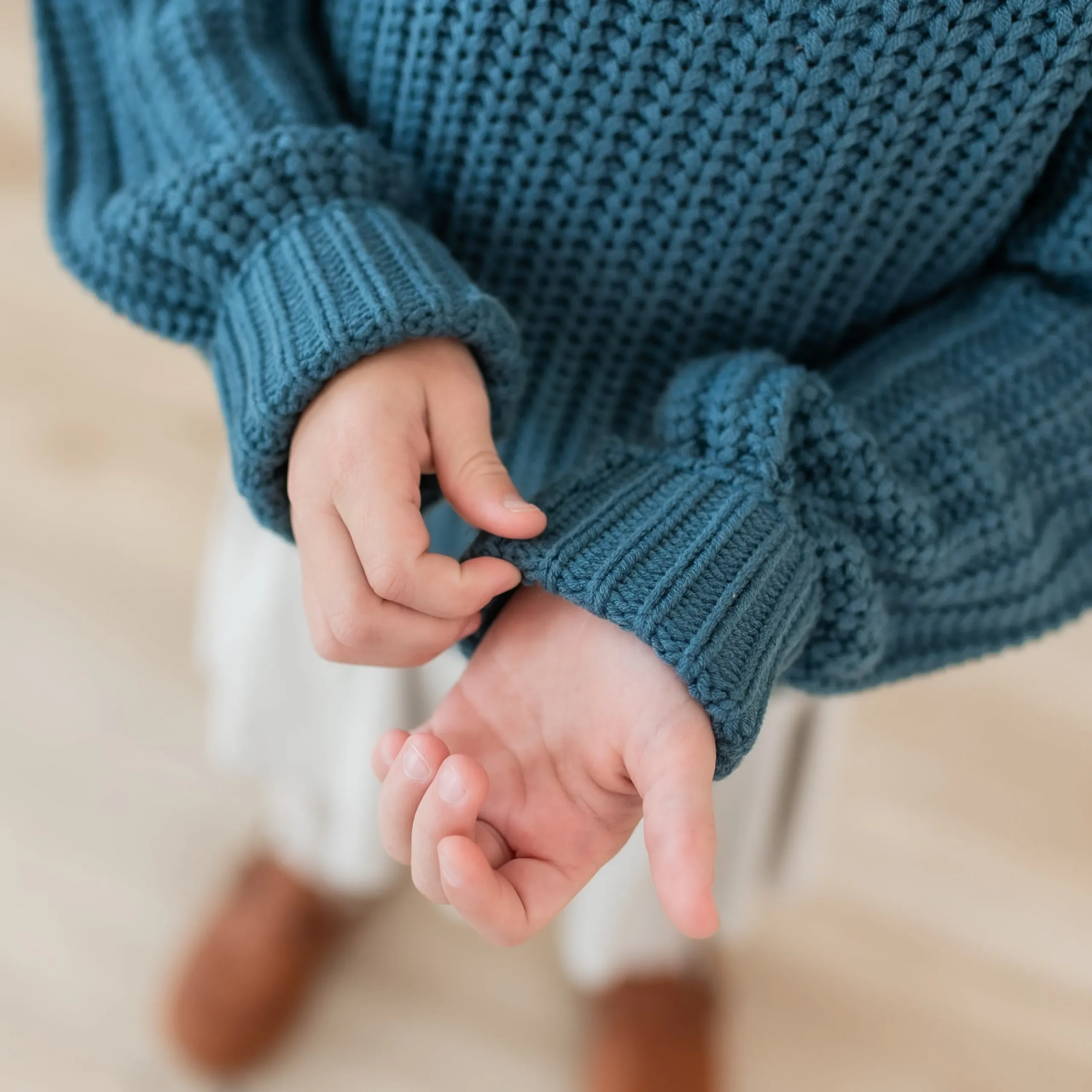 Kyte Baby Chunky Knit Sweater in Atlantic Discount
