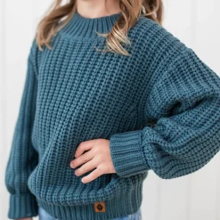 Kyte Baby Chunky Knit Sweater in Atlantic Discount