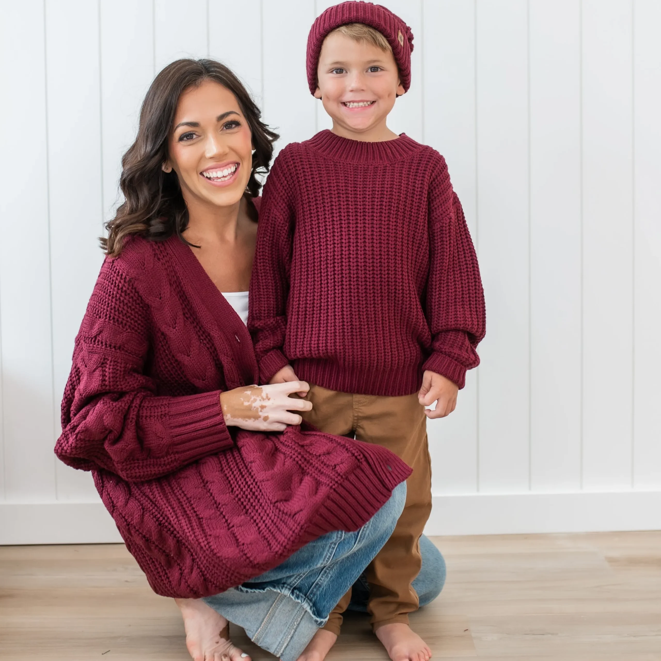 Kyte Baby Chunky Knit Sweater in Burgundy Sale
