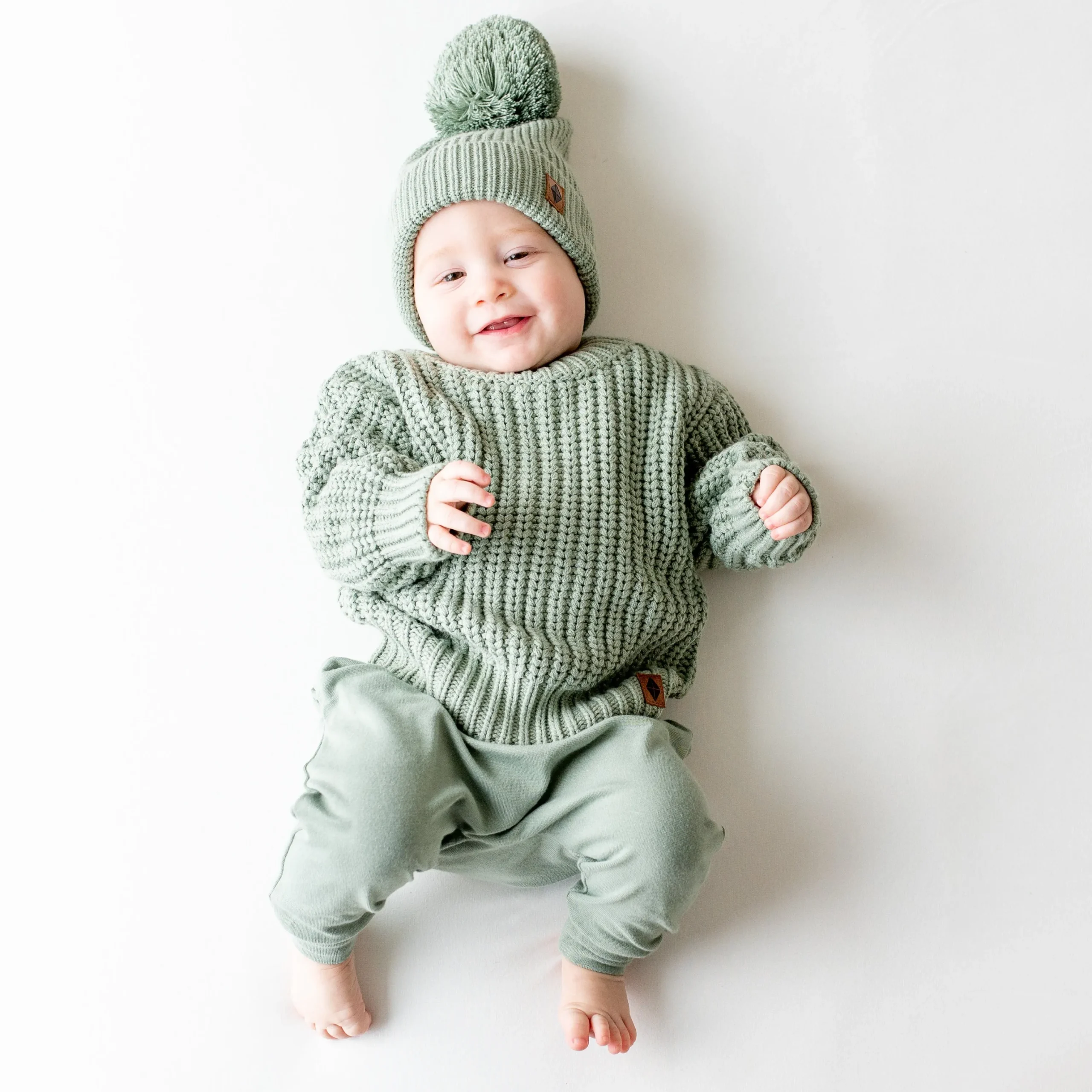 Kyte Baby Chunky Knit Sweater in Thyme