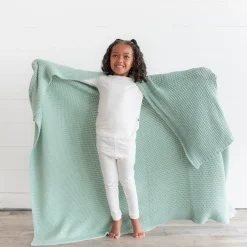 Kyte Baby Chunky Knit Toddler Blanket in Sage Online