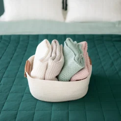 Kyte Baby Chunky Knit Toddler Blanket in Oat New