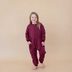 Kyte Baby Cozy Playsuit in Burgundy Online