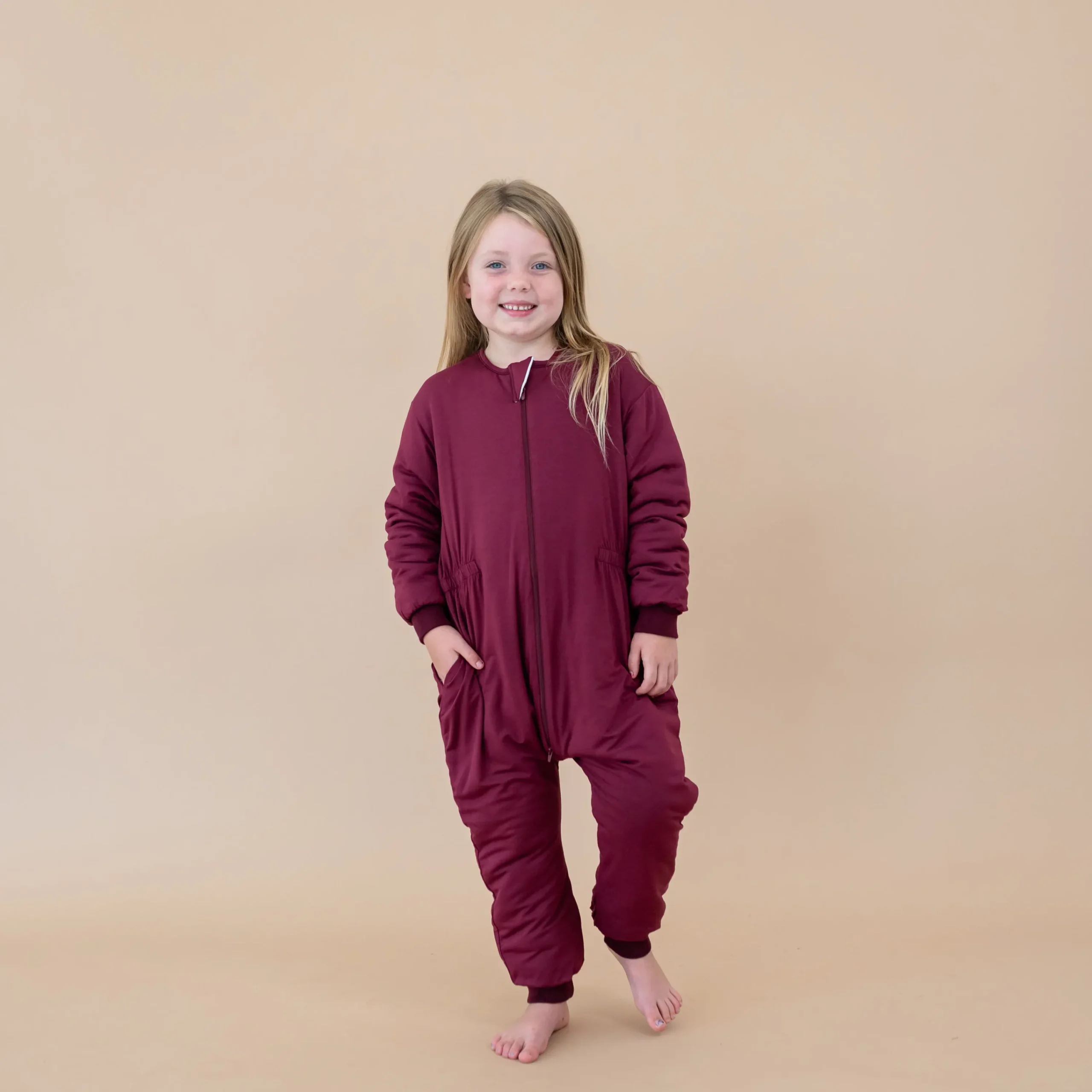Kyte Baby Cozy Playsuit in Burgundy Online