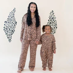 Kyte Baby Cozy Playsuit in Latte Leopard Clearance