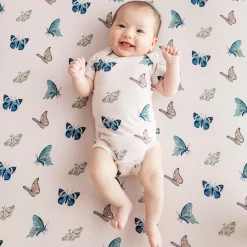 Kyte Baby Crib Sheet in Blush Butterfly Sale