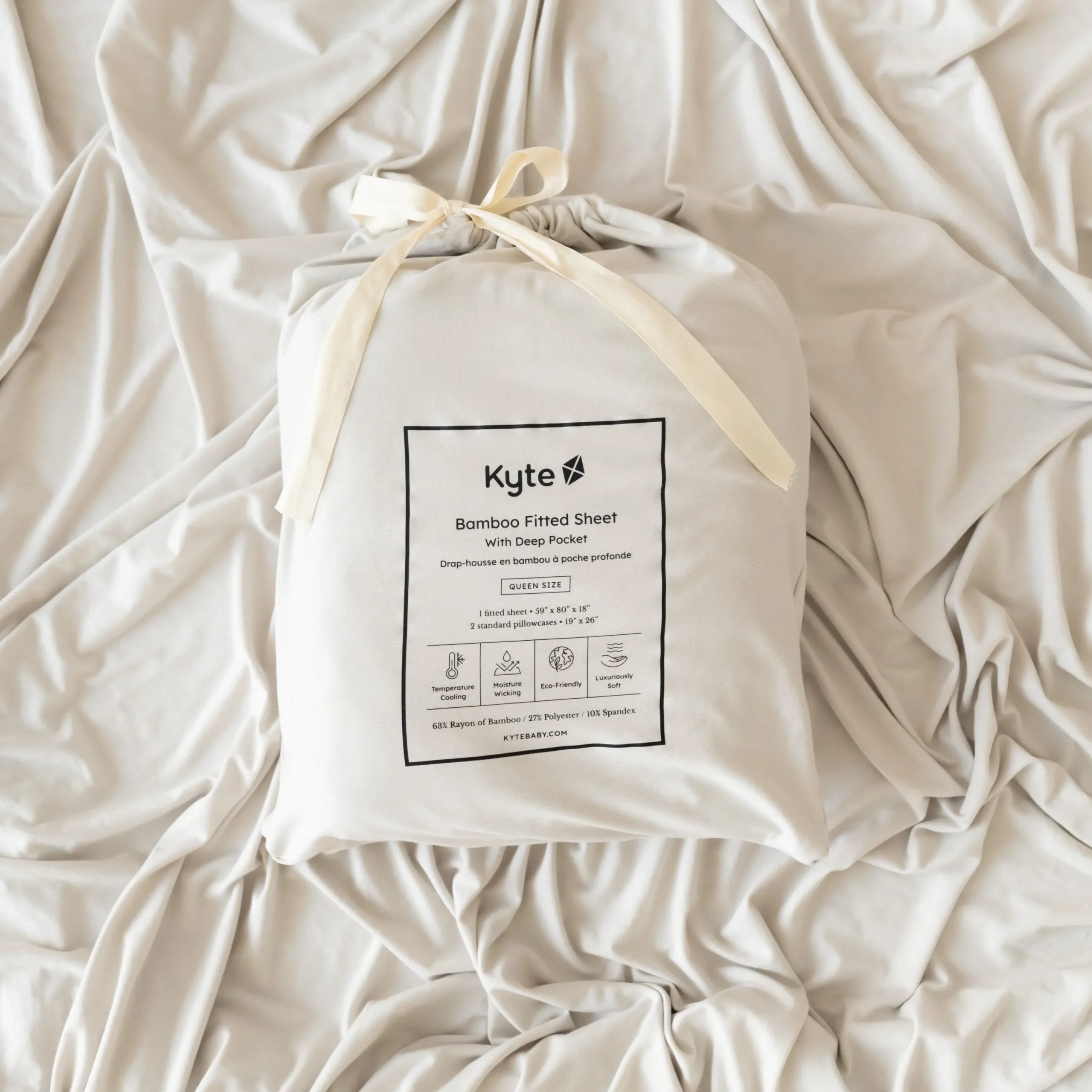 Kyte Baby Fitted Sheet with Pillowcases in Oat Outlet