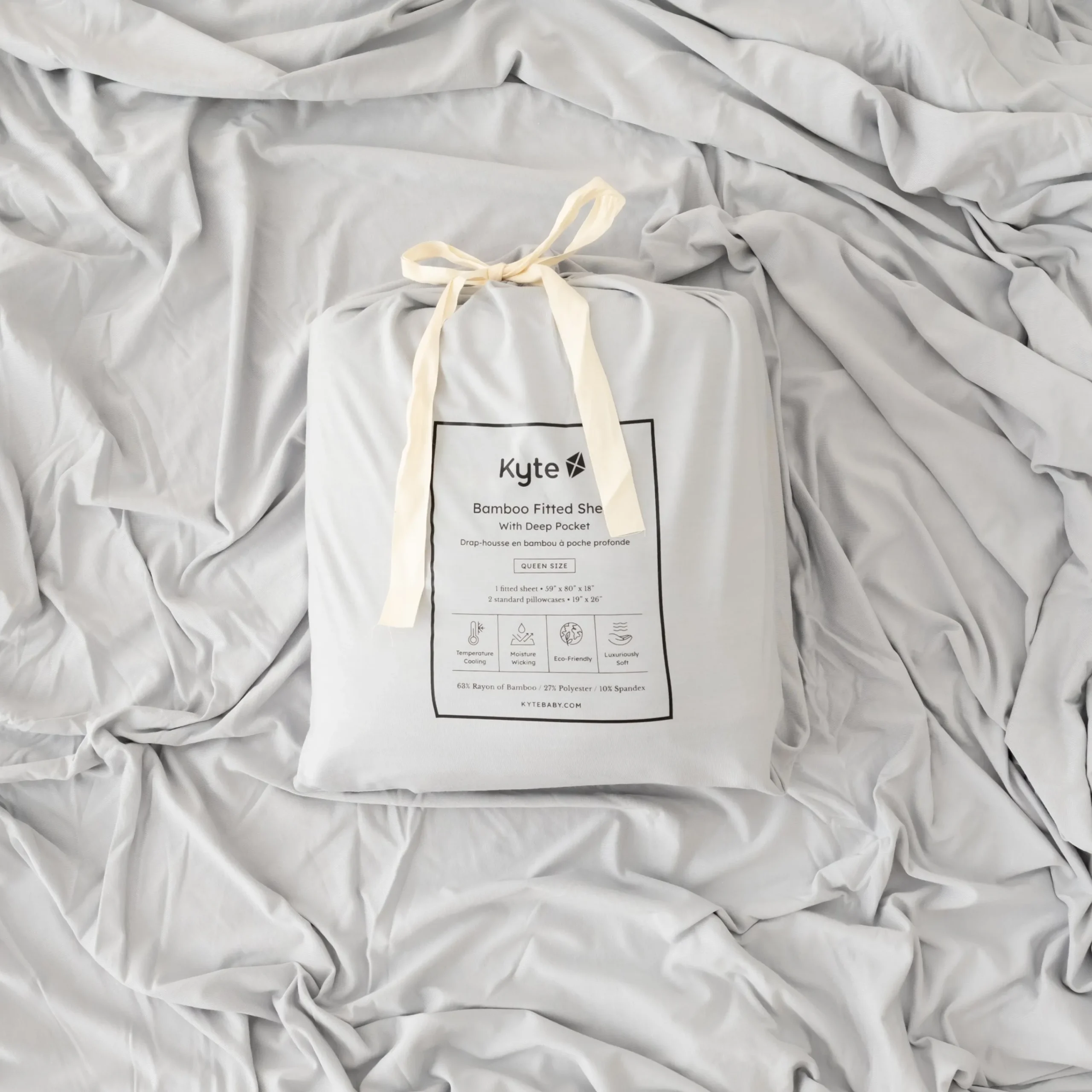 Kyte Baby Fitted Sheet with Pillowcases in Storm Sale