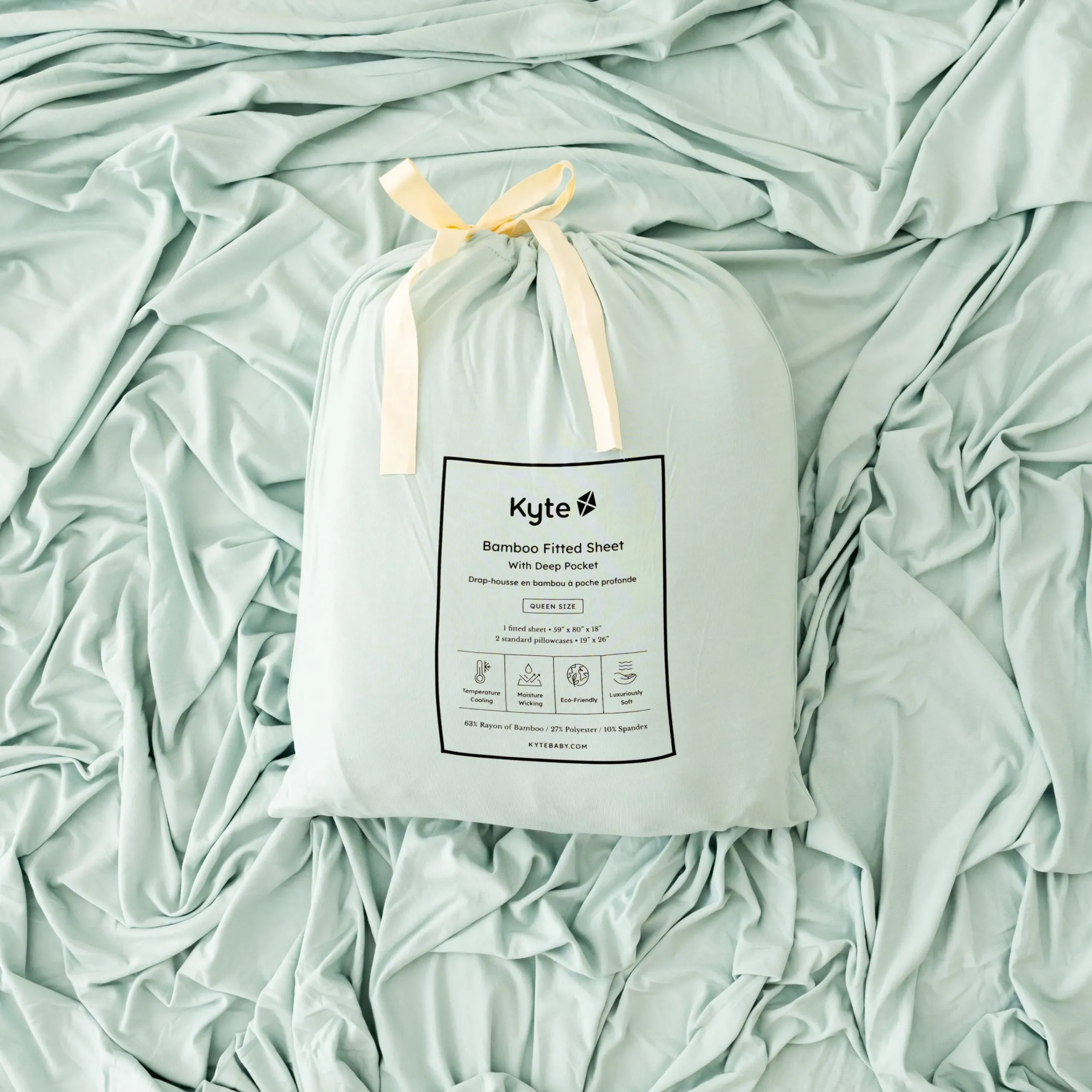 Kyte Baby Fitted Sheet with Pillowcases in Sage Outlet