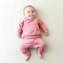 Kyte Baby French Terry Jogger Set in Apple Blossom Clearance