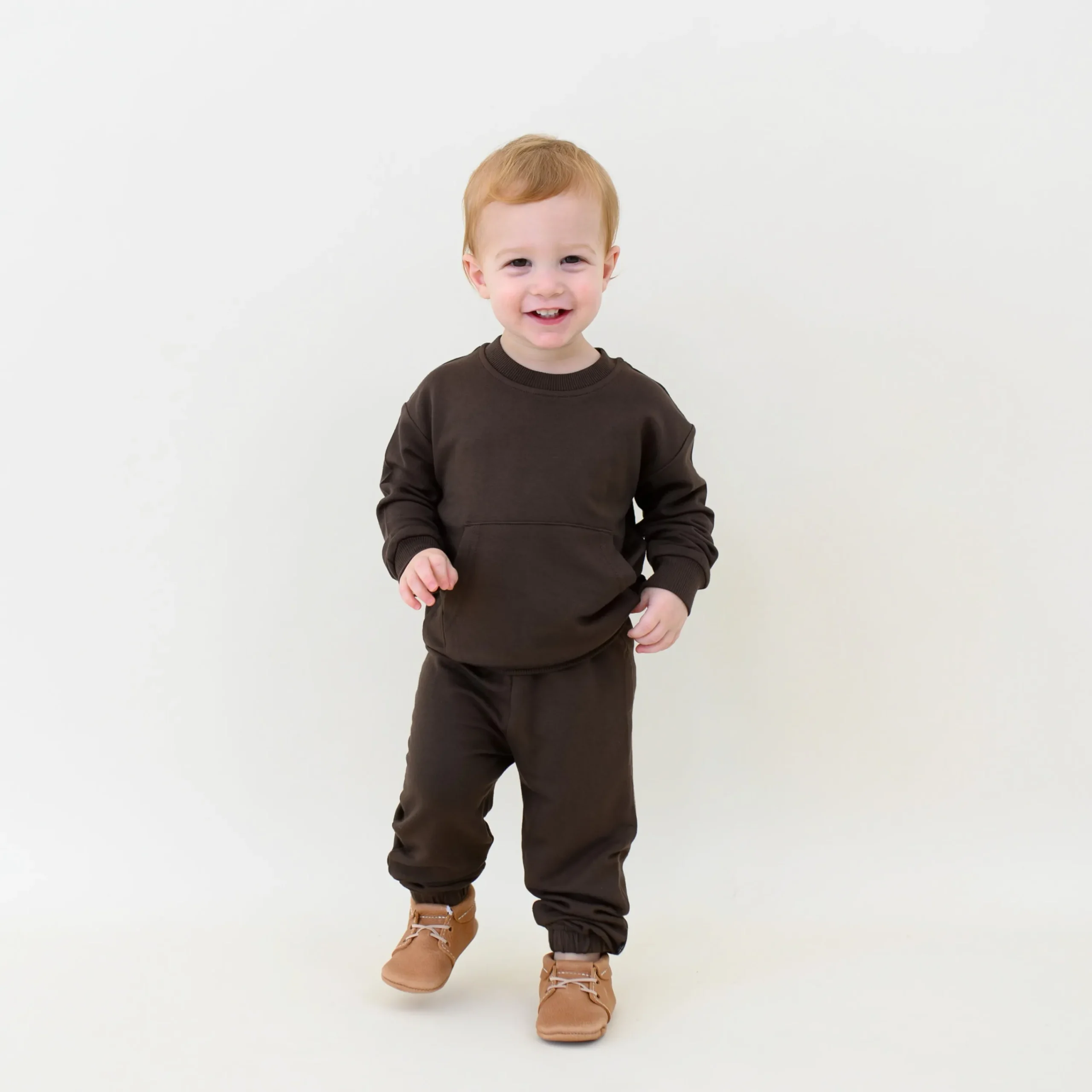 Kyte Baby French Terry Jogger Set in Espresso Hot
