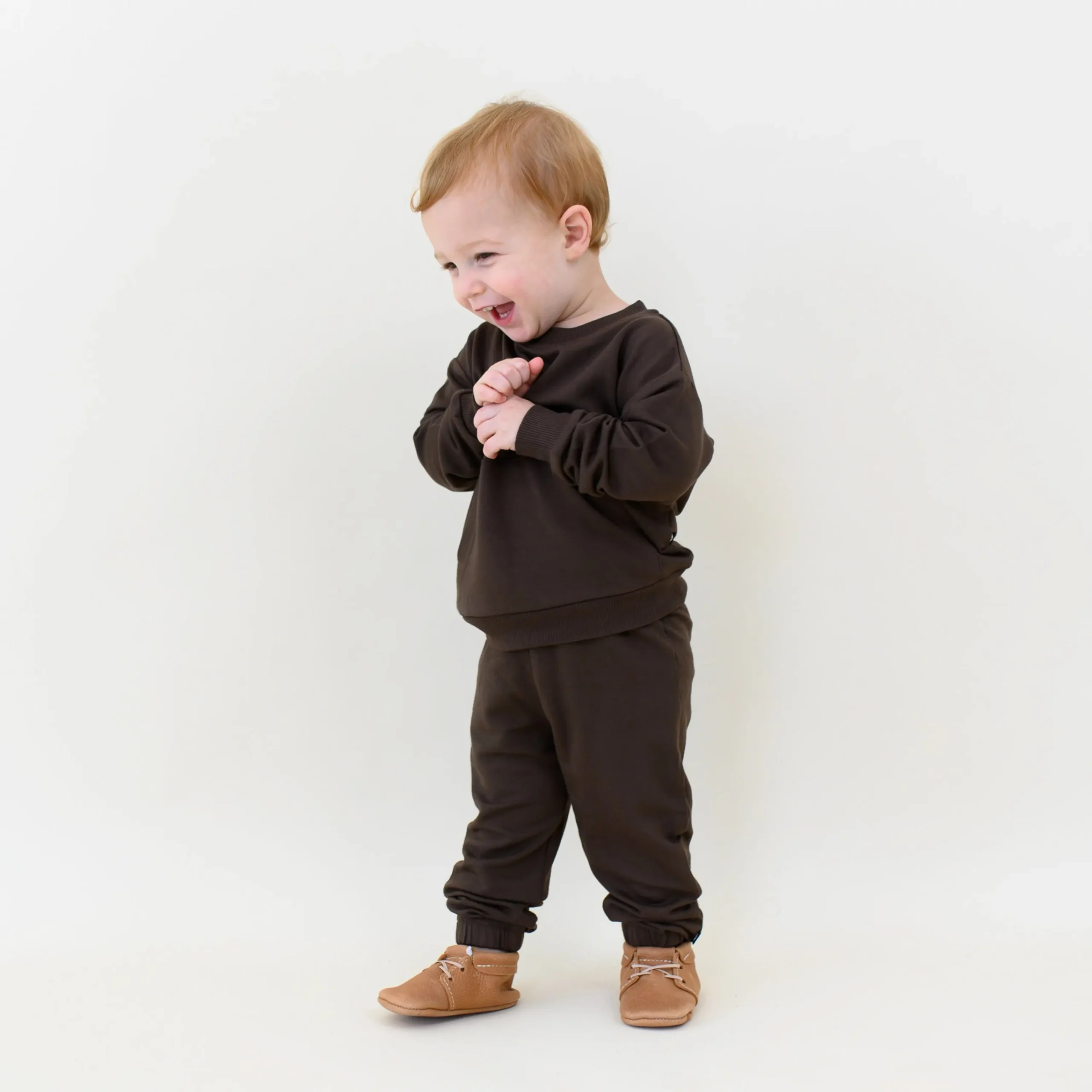 Kyte Baby French Terry Jogger Set in Espresso Hot