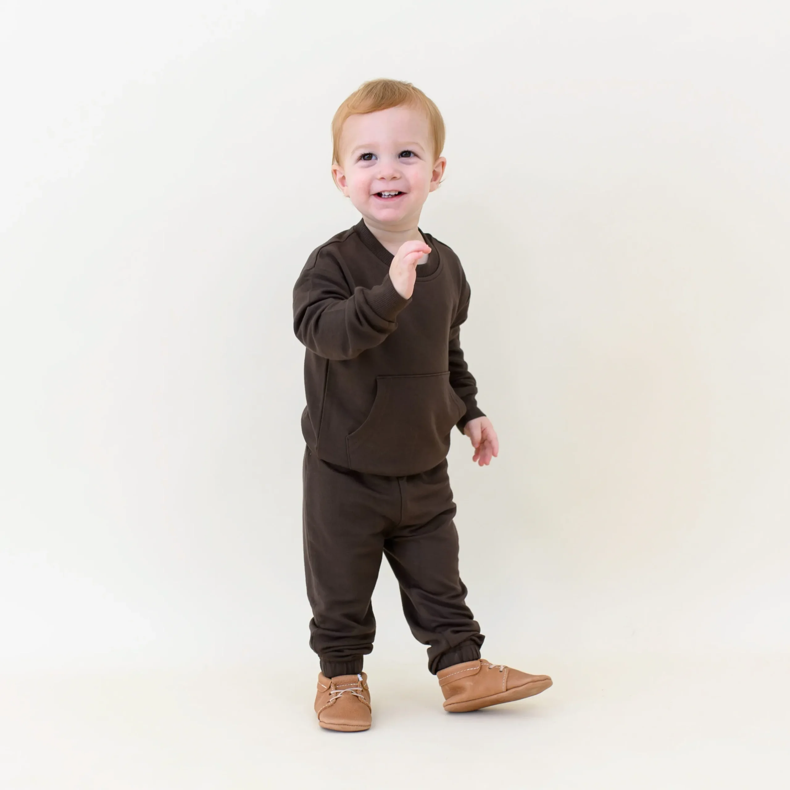 Kyte Baby French Terry Jogger Set in Espresso Hot
