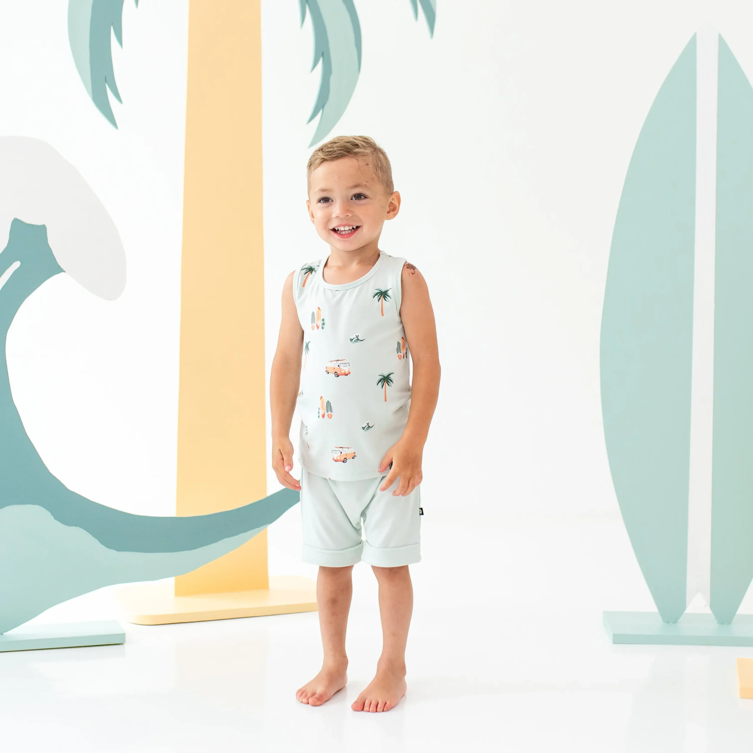 Kyte Baby Harem Shorts in Dew