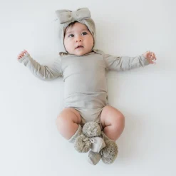 Kyte Baby Knit Booties in Almond Clearance