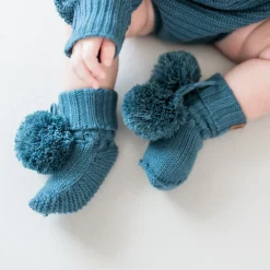 Kyte Baby Knit Booties in Atlantic Outlet