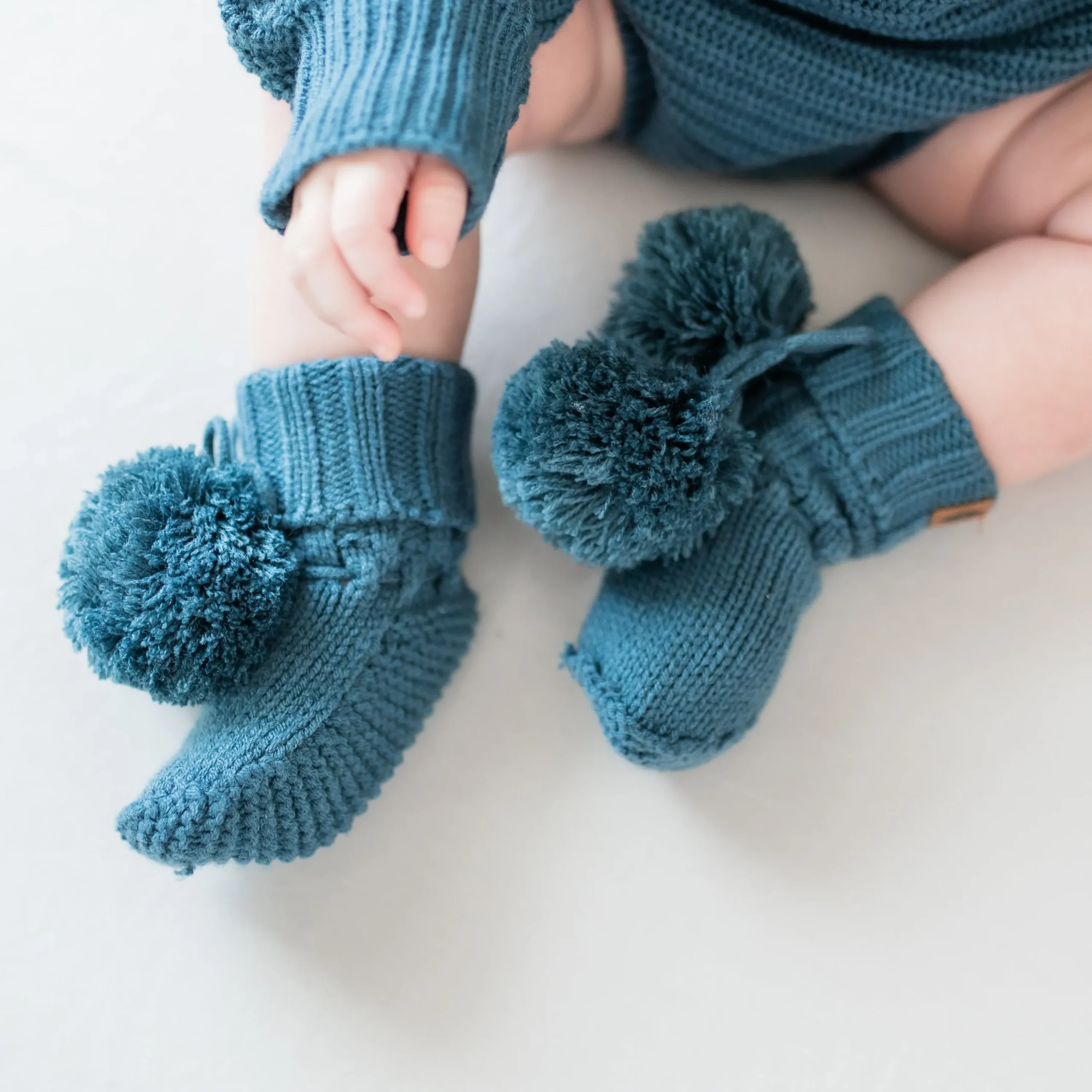 Kyte Baby Knit Booties in Atlantic Outlet