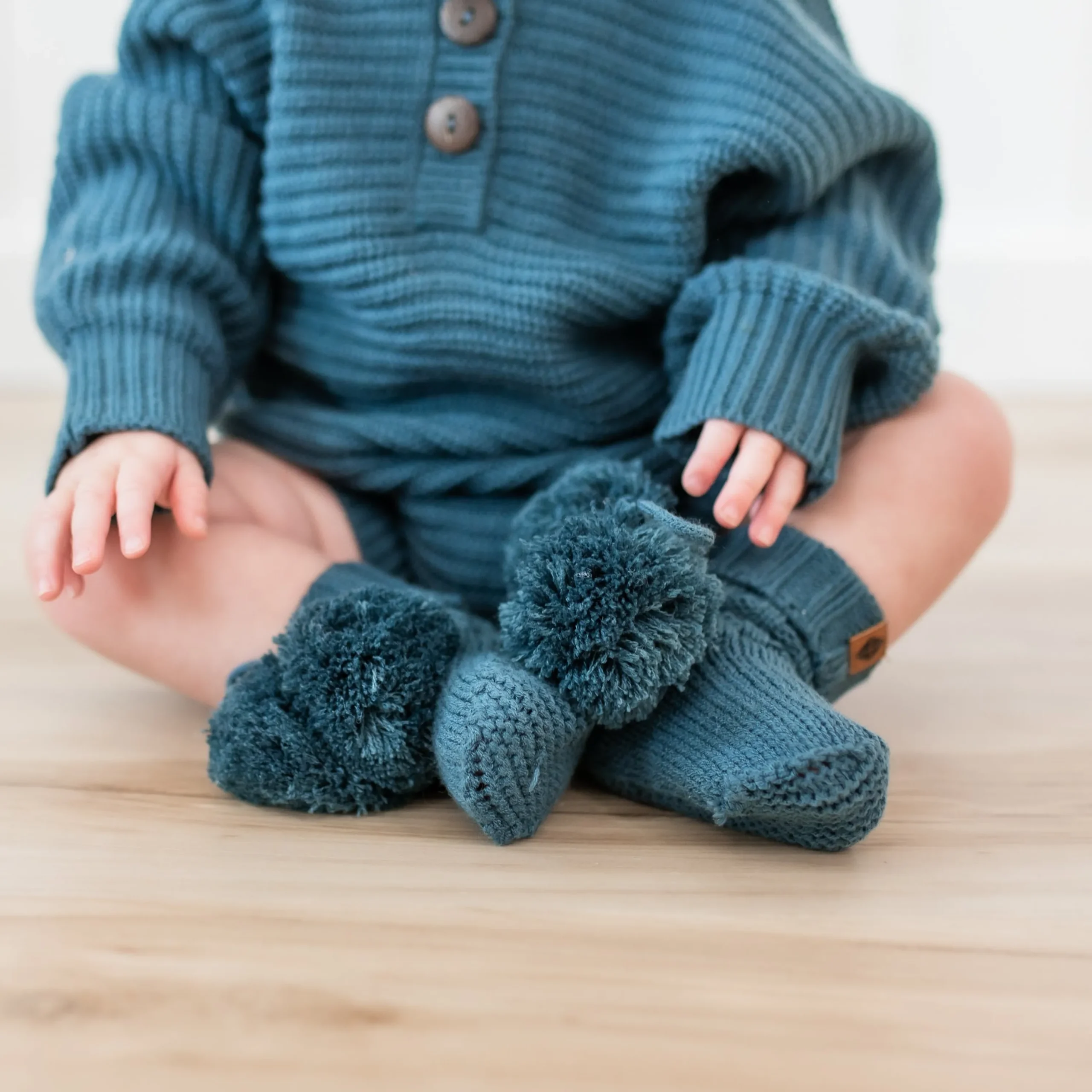 Kyte Baby Knit Booties in Atlantic Outlet