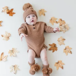 Kyte Baby Knit Booties in Latte New