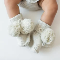 Kyte Baby Knit Booties in Oat Best