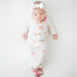 Kyte Baby Knotted Gown with Set in Bow Hot