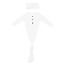Kyte Baby Knotted Gown with Bow Set in Cloud Discount