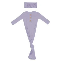 Kyte Baby Knotted Gown with Bow Set in Taro Online