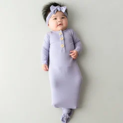 Kyte Baby Knotted Gown with Bow Set in Taro Online