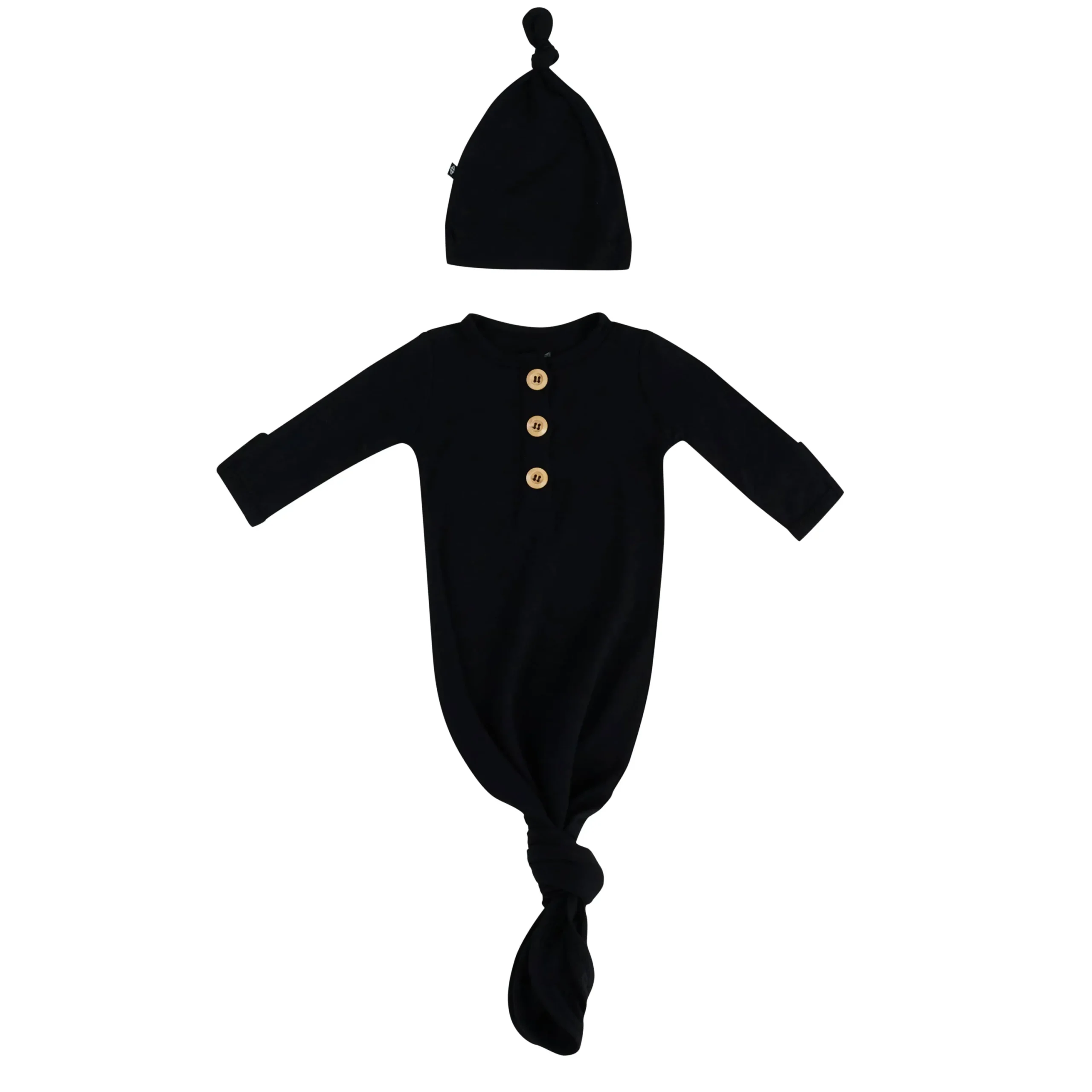 Kyte Baby Knotted Gown with Hat Set in Midnight Discount