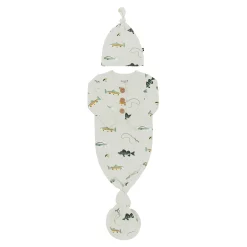 Kyte Baby Knotted Gown with Hat Set in Fishing New