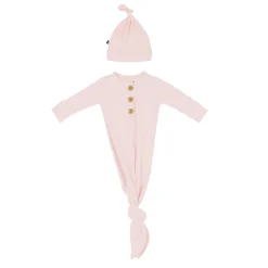 Kyte Baby Knotted Gown with Hat Set in Blush Clearance