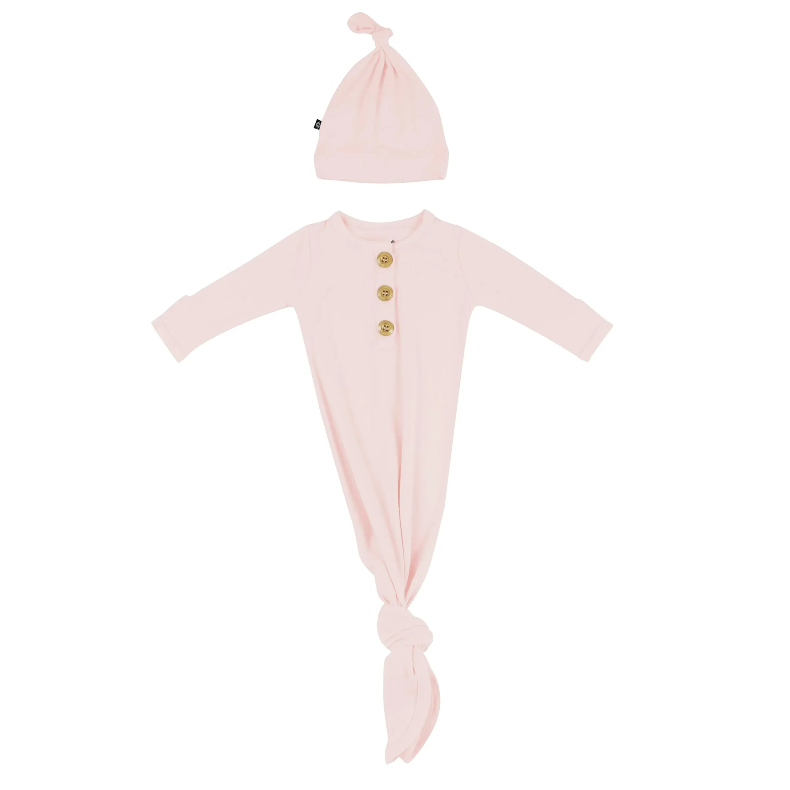 Kyte Baby Knotted Gown with Hat Set in Blush Clearance