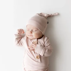 Kyte Baby Knotted Gown with Hat Set in Blush Clearance