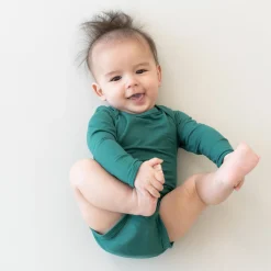 Kyte Baby Long Sleeve Bodysuit in Emerald Hot