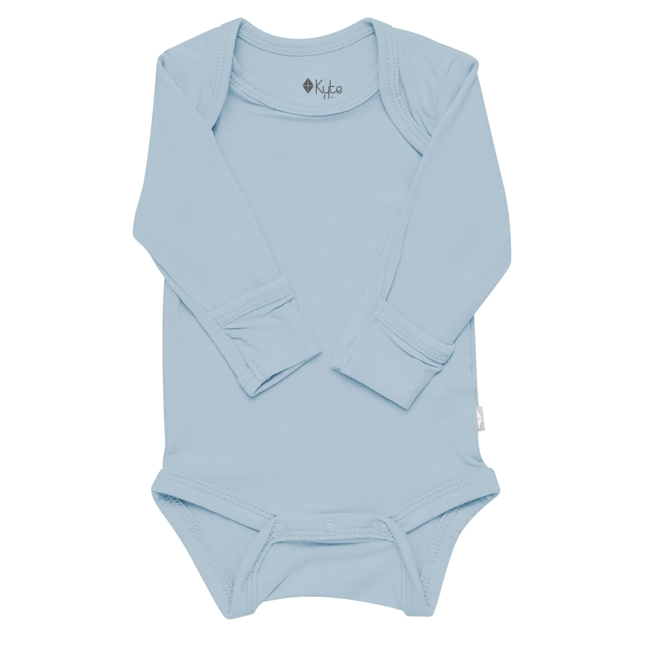 Kyte Baby Long Sleeve Bodysuit in Fog Clearance