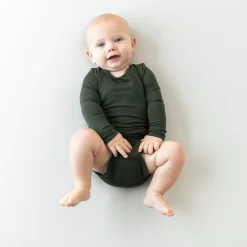 Kyte Baby Long Sleeve Bodysuit in Fir Discount