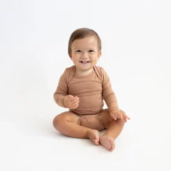 Kyte Baby Long Sleeve Bodysuit in Latte Online