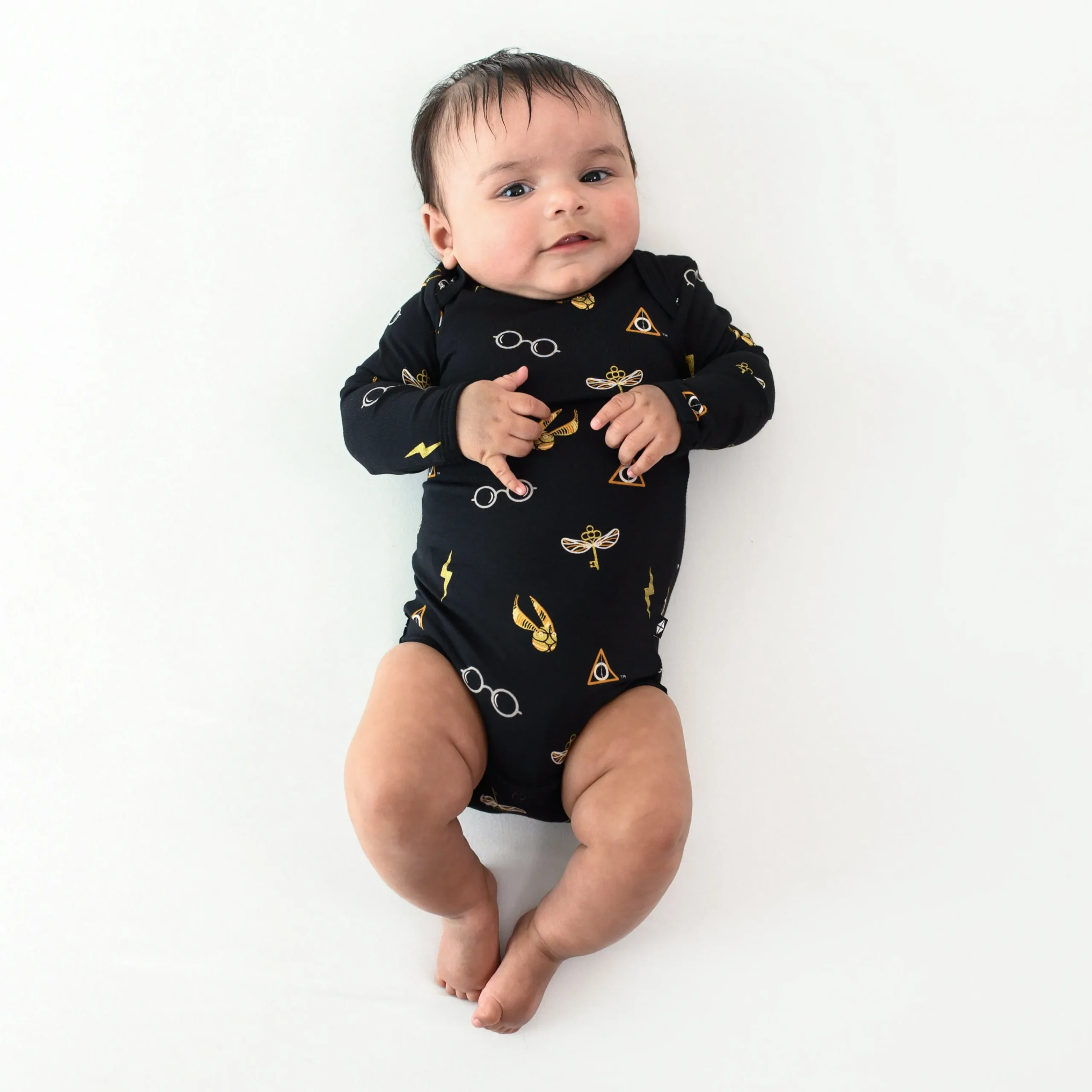 Kyte Baby Long Sleeve Bodysuit in Midnight Icon New