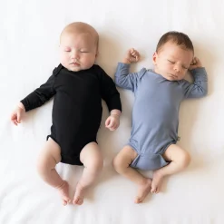 Kyte Baby Long Sleeve Bodysuit in Slate Outlet