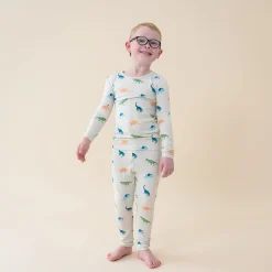 Kyte Baby Long Sleeve Pajamas in Ecru Roar Hot