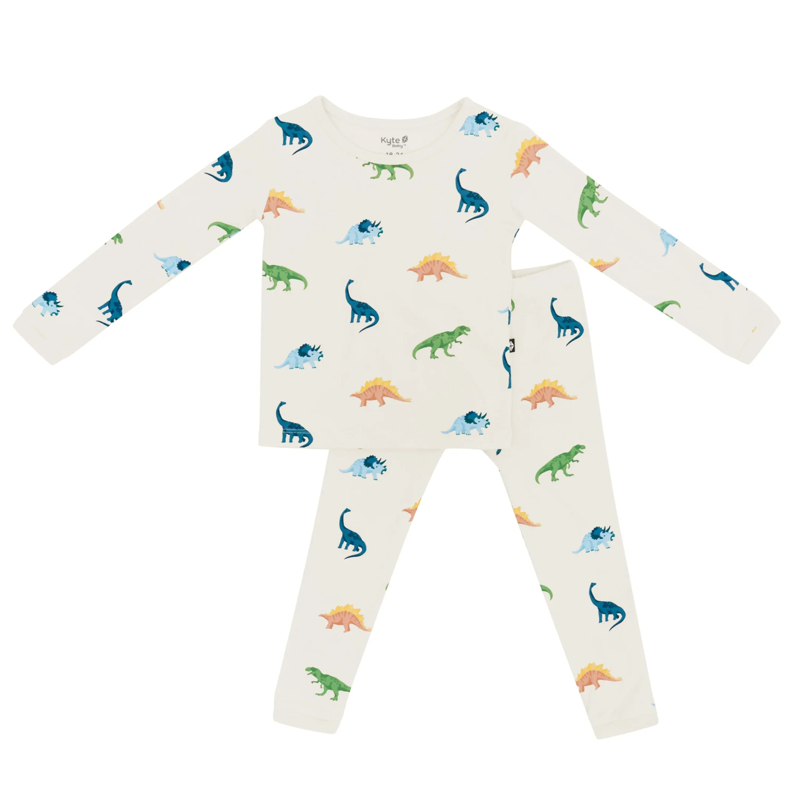 Kyte Baby Long Sleeve Pajamas in Ecru Roar Hot