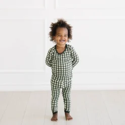 Kyte Baby Long Sleeve Pajamas in Gingham Fir Best