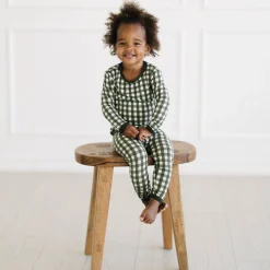 Kyte Baby Long Sleeve Pajamas in Gingham Fir Best