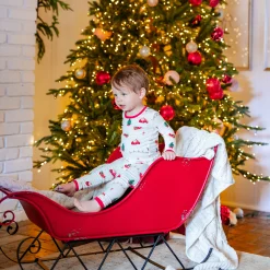 Kyte Baby Long Sleeve Pajamas in Santa Sleigh New