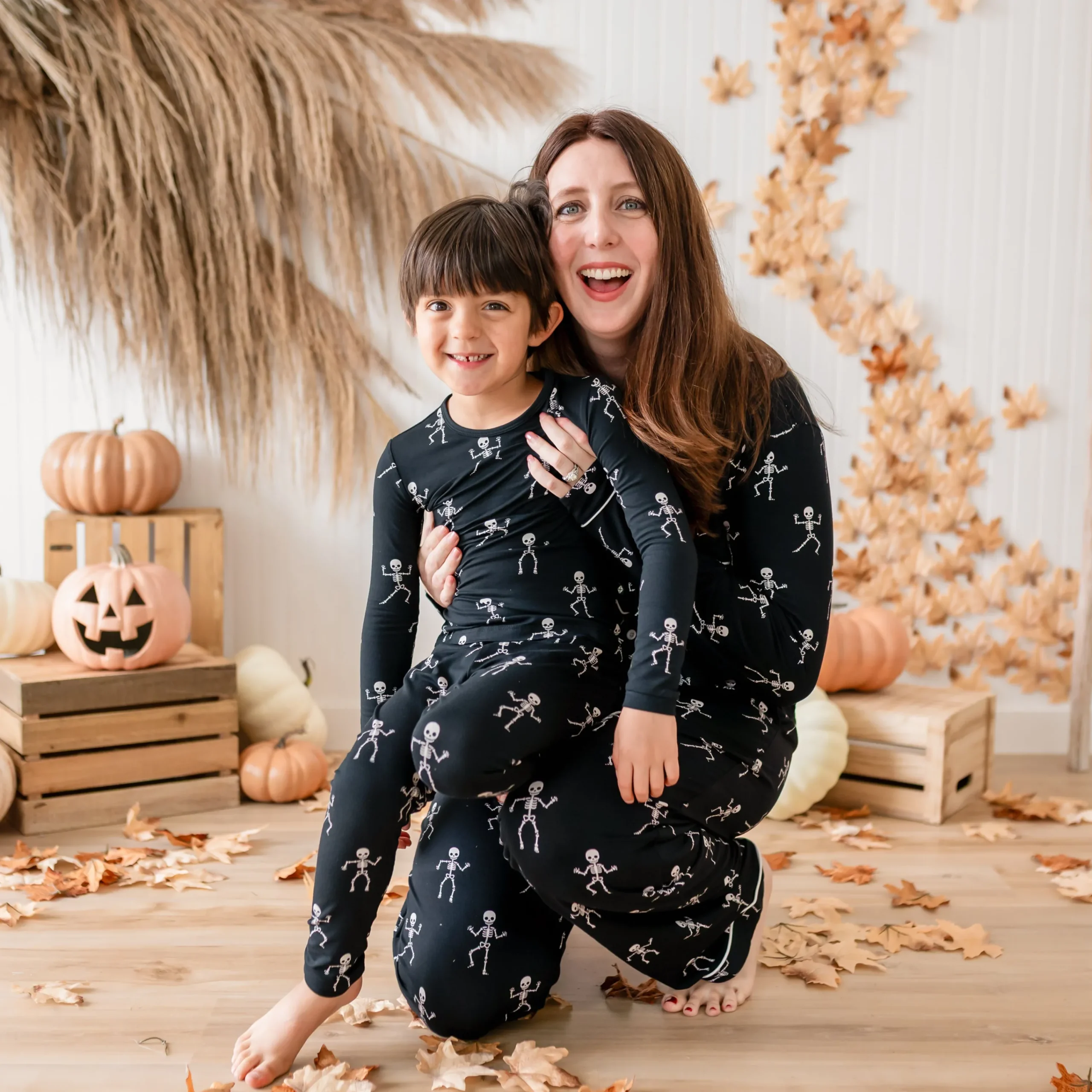 Kyte Baby Long Sleeve Pajamas in Skeleton Hot