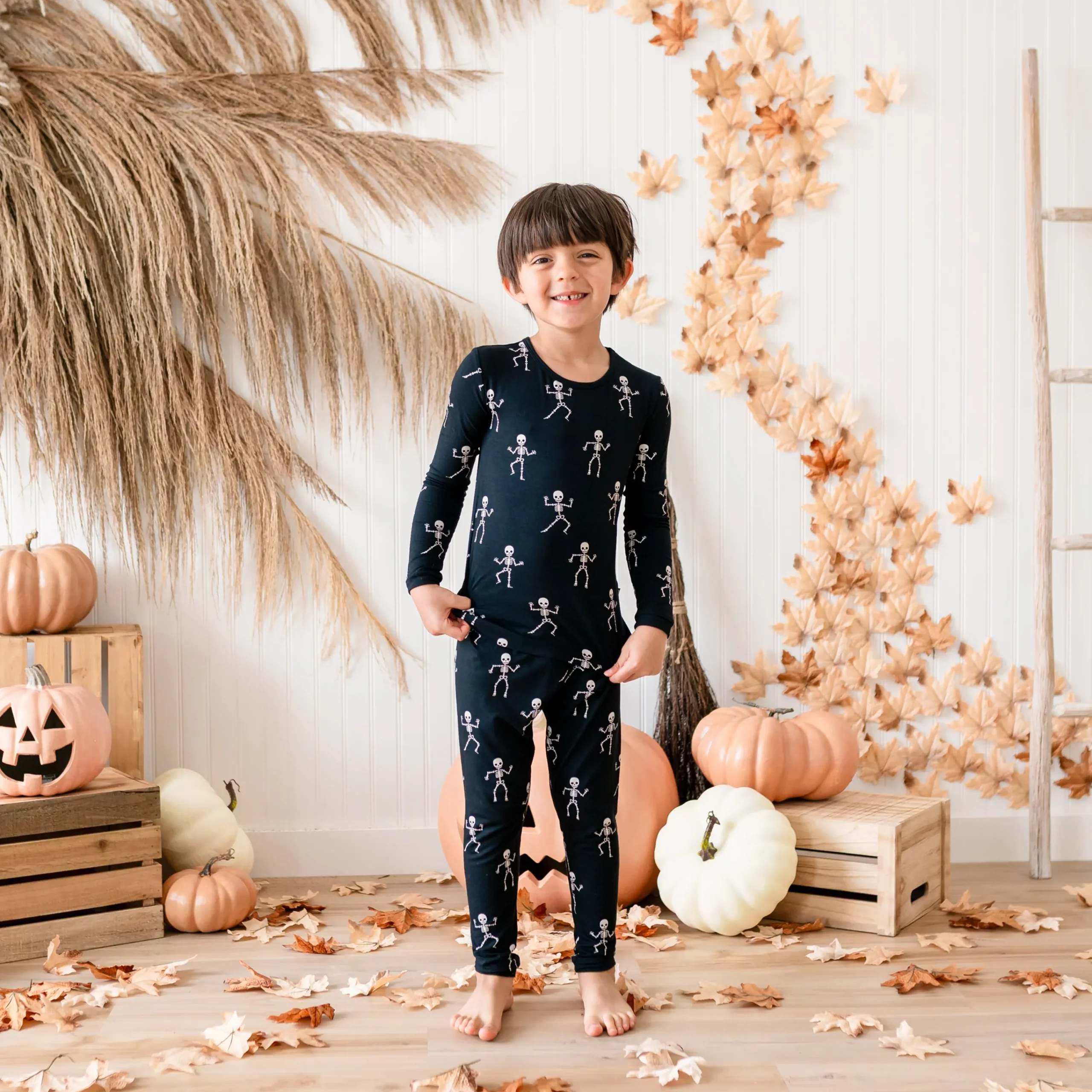 Kyte Baby Long Sleeve Pajamas in Skeleton Hot