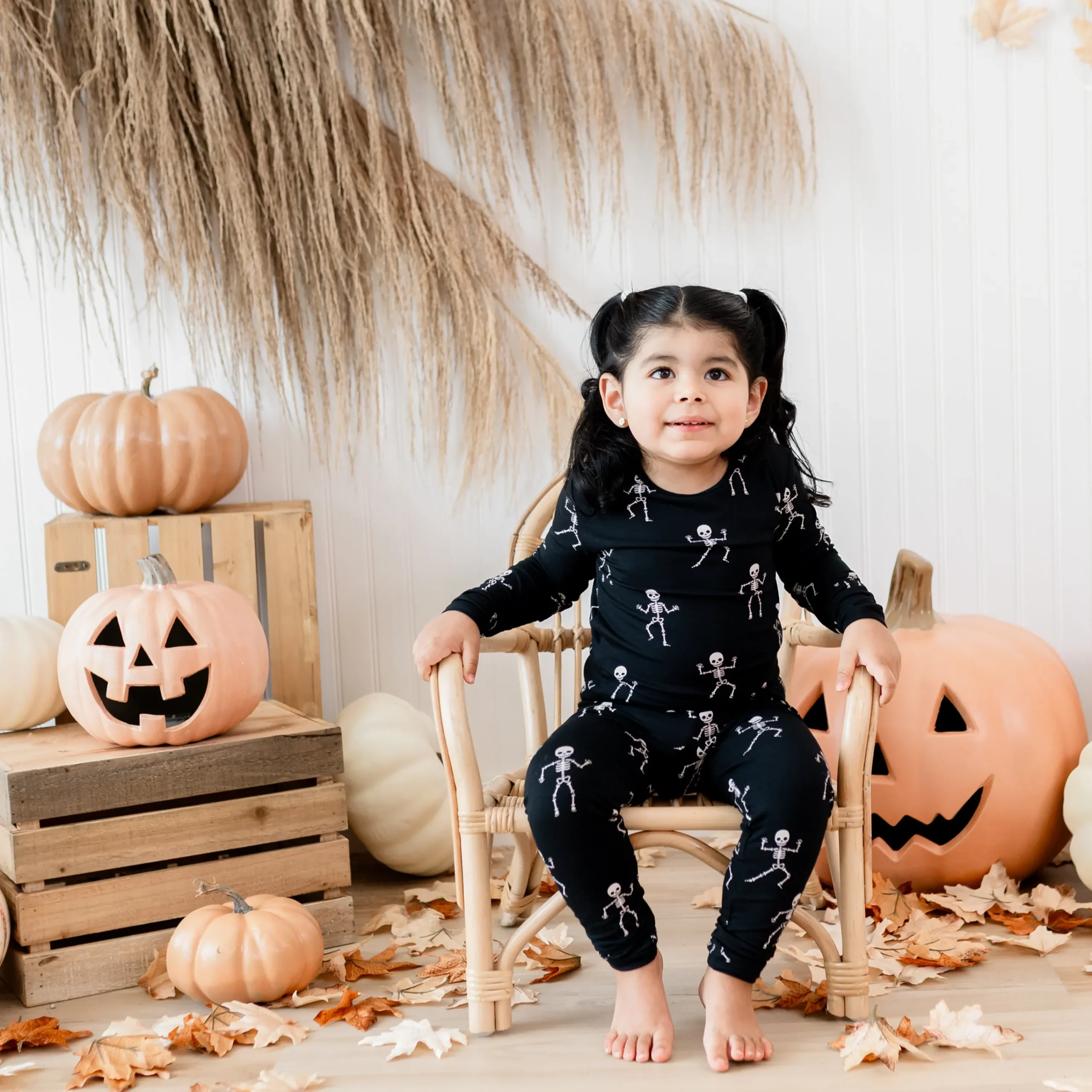 Kyte Baby Long Sleeve Pajamas in Skeleton Hot